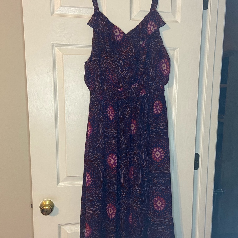 Navy and purple maxi dress